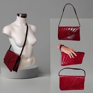 SOLD Vintage Genuine Eel Skin Convertible Purse Shoulder, Crossbody